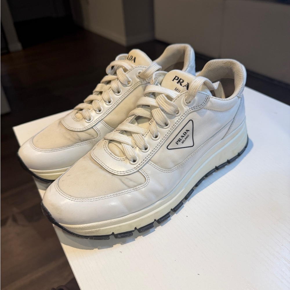 Prada Men's Off-White Sneakers